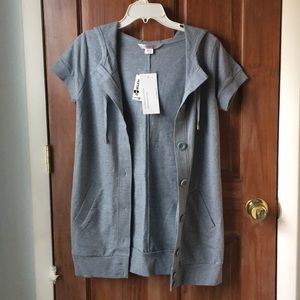 Kensie girl Button Down Hooded Sweatshirt